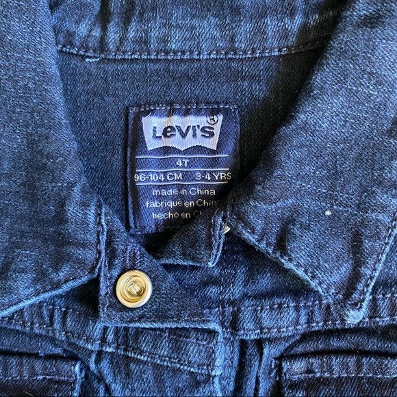 NWT Levi’s Denim Jean Dark Wash Western Trucker Jacket, 4T - Picture 5 of 7
